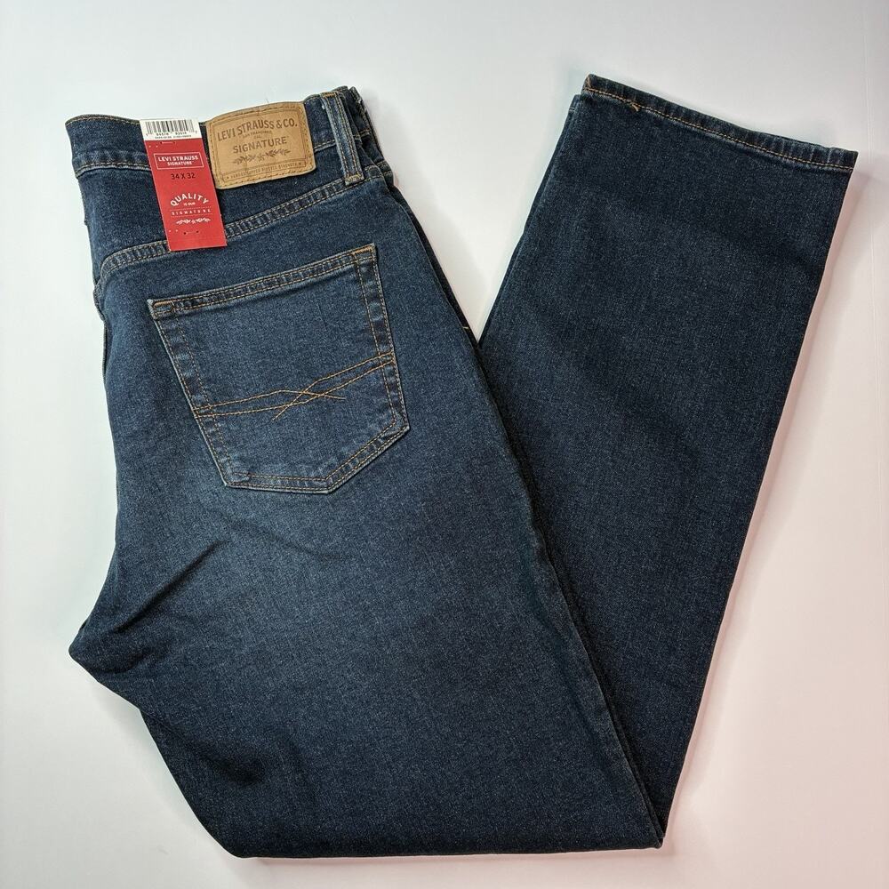 Signature By Levi Strauss Athletic Jeans Men's Size 34x32 Blue Tapered Leg